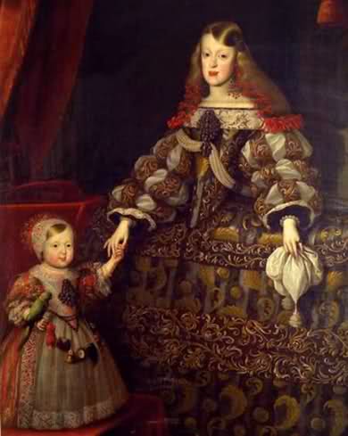 Acá Margarita y la pequeña María Antonia, Escuela austríaca, 1670
